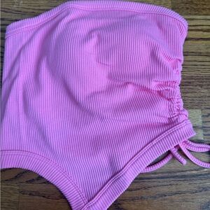 Buckle Pink Ribbed Crop Top